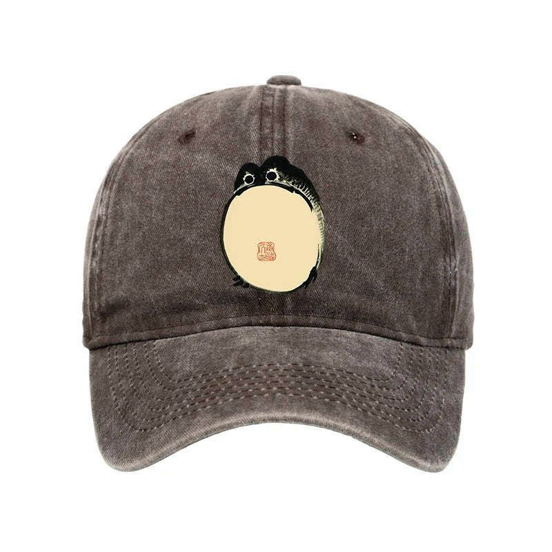 Kyoto-Lion Grumpy Frog Japanese Washed Cap