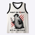 Kyoto-Lion Woodblock Penguin:Fight Or Flight Mesh Tank Top