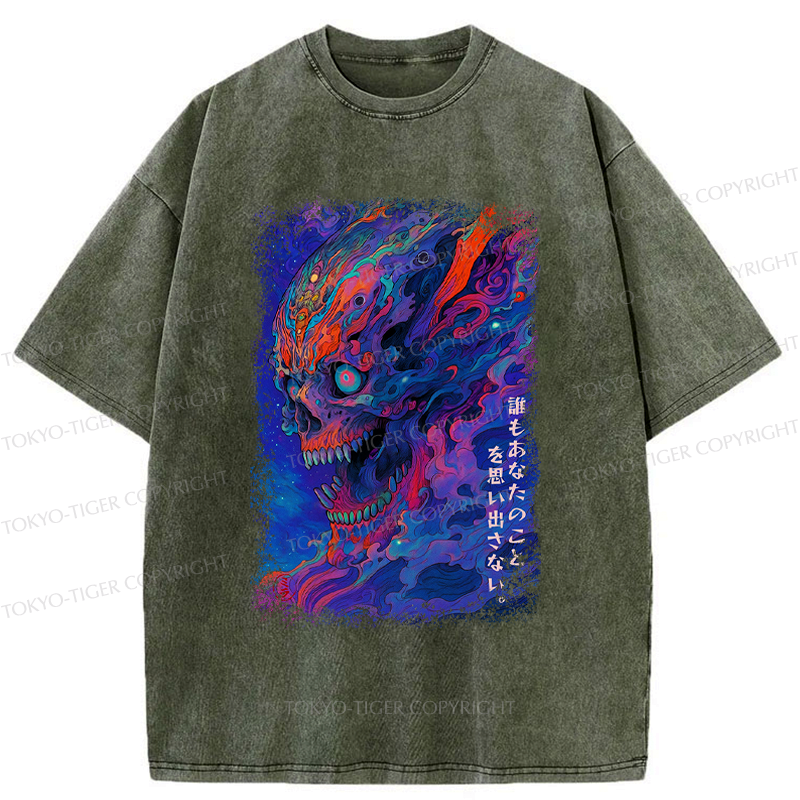 Japanese Ukiyoe Skeleton Washed T-Shirt