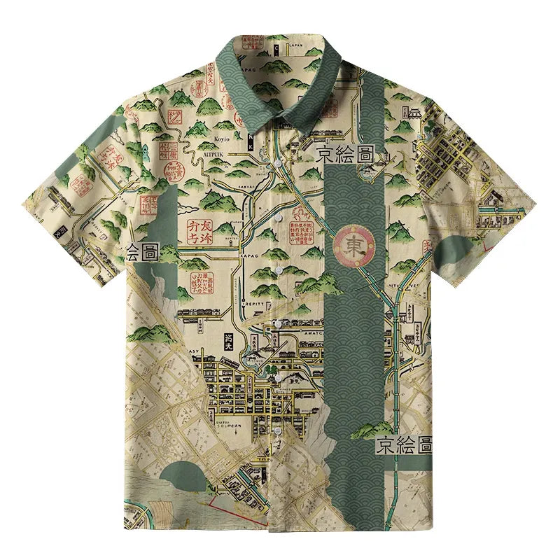 Kyoto Vintage Japanese Shirt for Summer