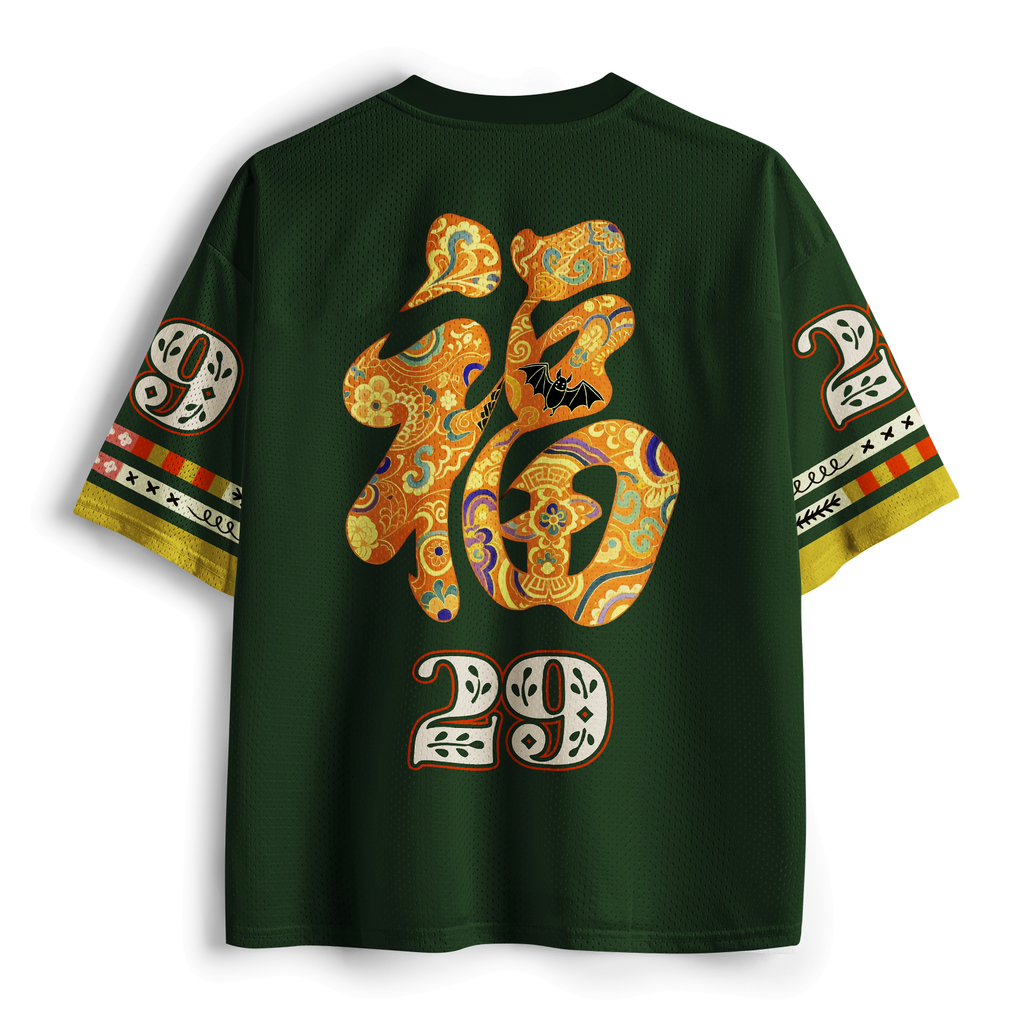Kyoto-Lion Maneki-neko Lucky Fortune Mesh Jersey