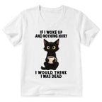 Kyoto-Lion Funny Cute Black Cat And Coffee Meme V-Neck Classic T-Shirt