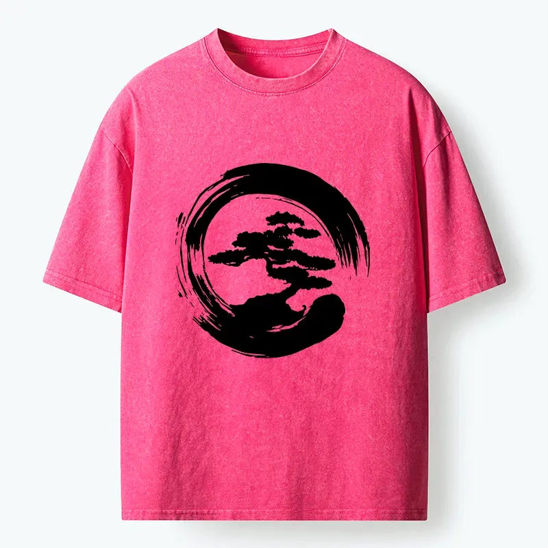 Kyoto-Lion Zen Bonsai Washed T-Shirt