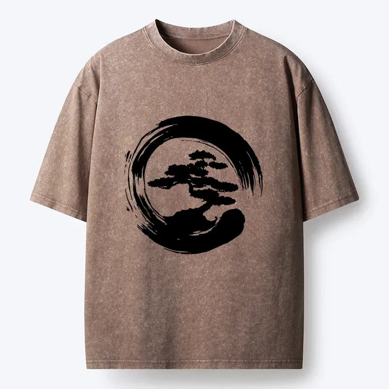 Kyoto-Lion Zen Bonsai Washed T-Shirt