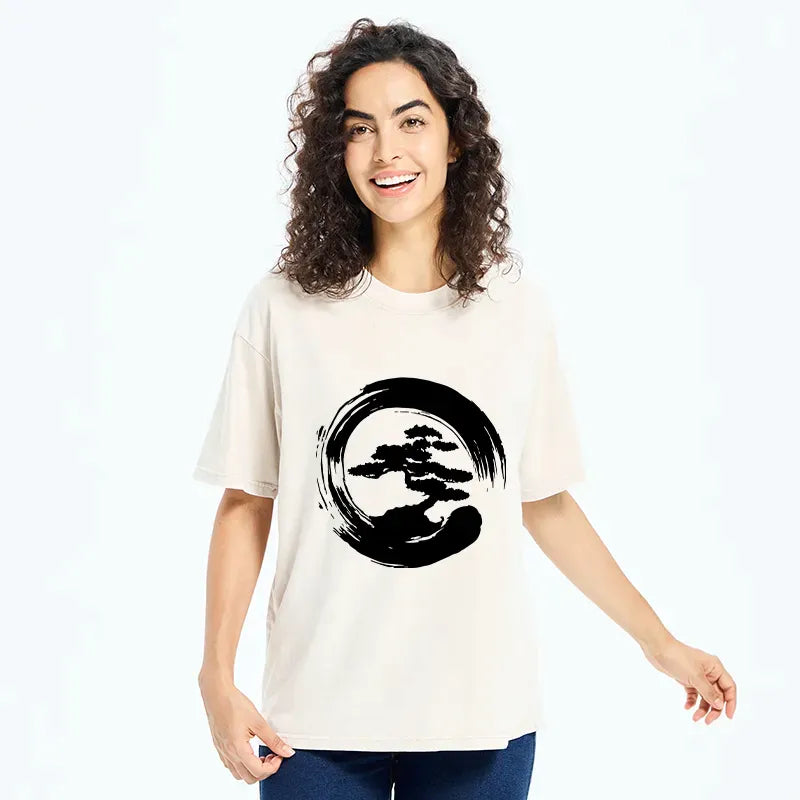 Kyoto-Lion Zen Bonsai Washed T-Shirt