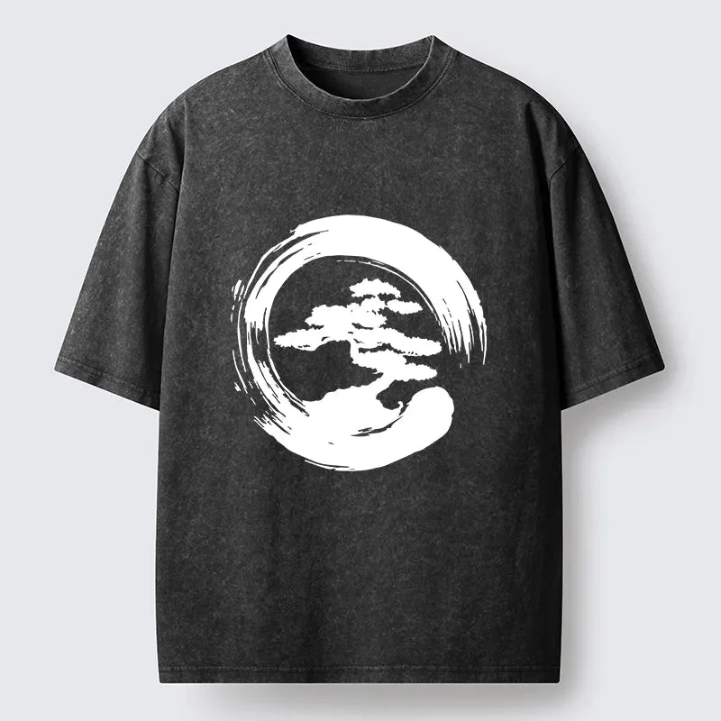 Kyoto-Lion Zen Bonsai Washed T-Shirt