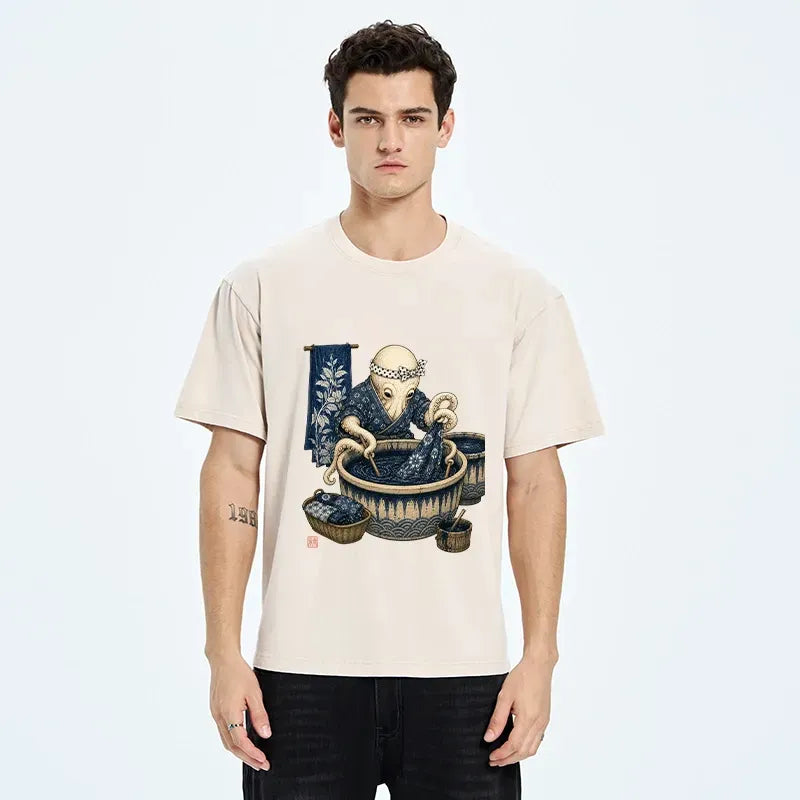 Vintage Kimono Dye T-Shirt for Summer