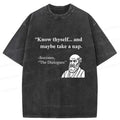 Kyoto-Lion Socrates' Philosophy Funny Washed T-Shirt