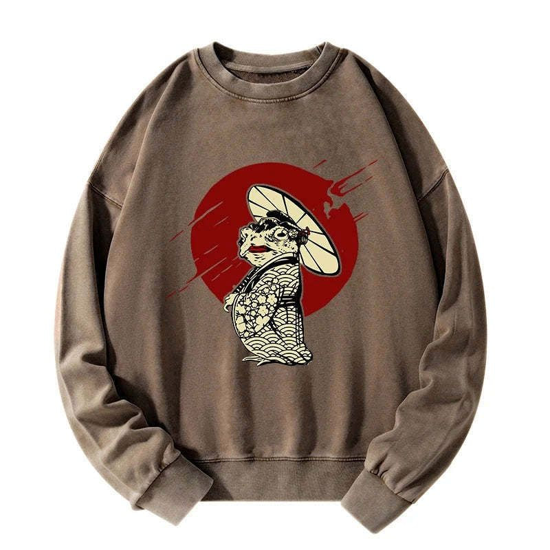 Japanese frog monster sweatshirt for streetwear