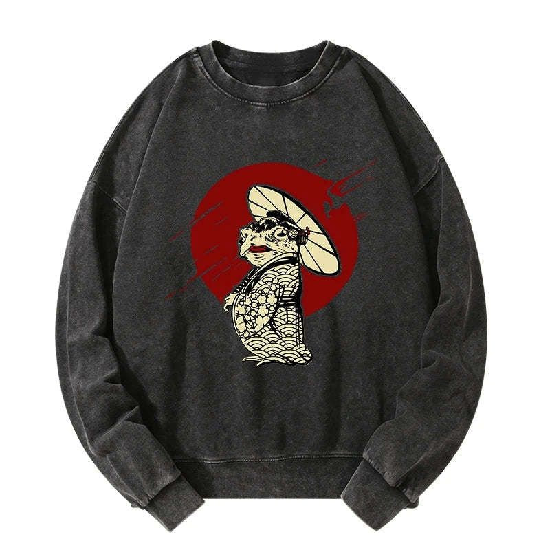 Japanese frog monster sweatshirt for streetwear