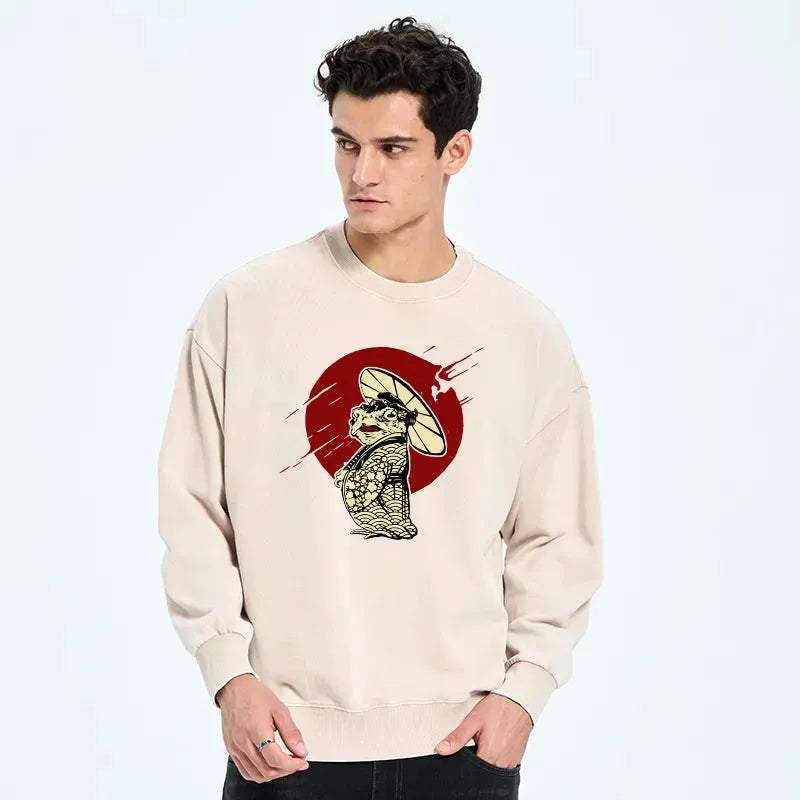 Japanese frog monster sweatshirt for streetwear