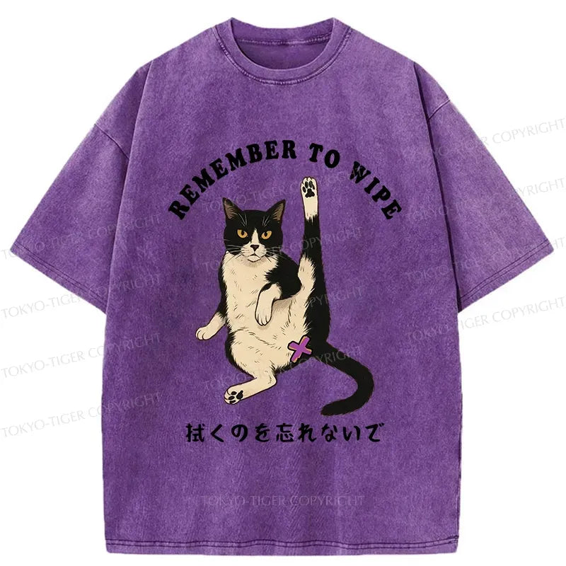 Funny Japanese Washed T-Shirt for Daily Wear