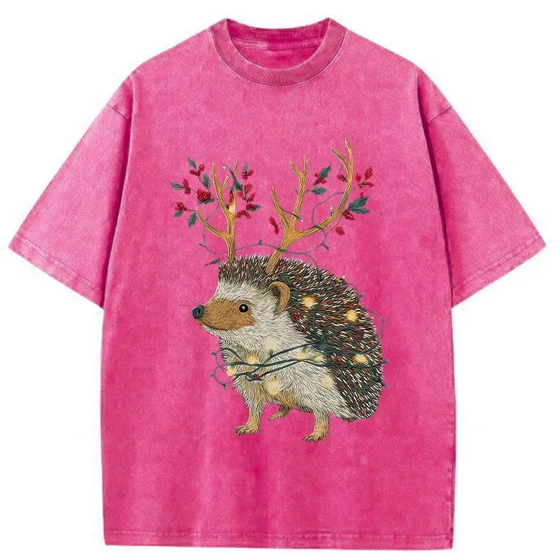 Japanese Vintage Christmas Hedgehog T-Shirt