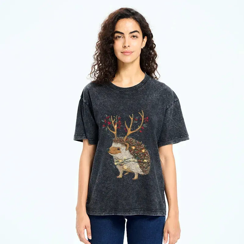 Washed Unisex Cotton T-Shirt for Holiday Gift