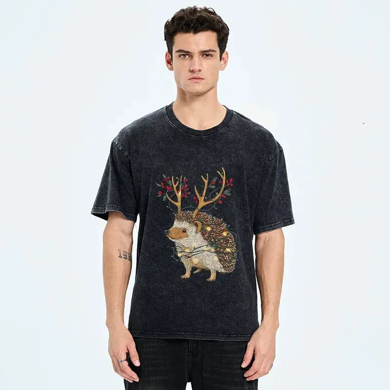 Washed Unisex Cotton T-Shirt for Holiday Gift