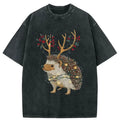 Kyoto-Lion Christmas Hedgehog Washed T-Shirt