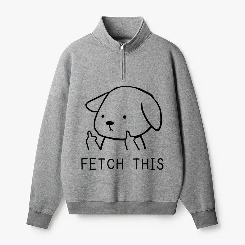 dog lover half zip sweatshirt