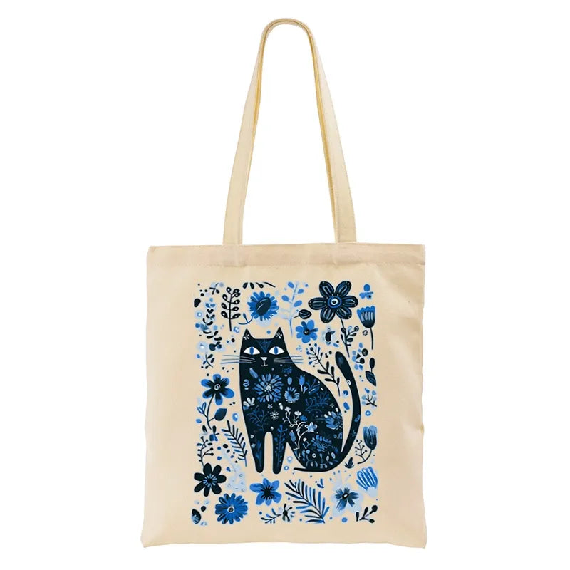 Kyoto-Lion A Cat Among Flowers Tote Bag