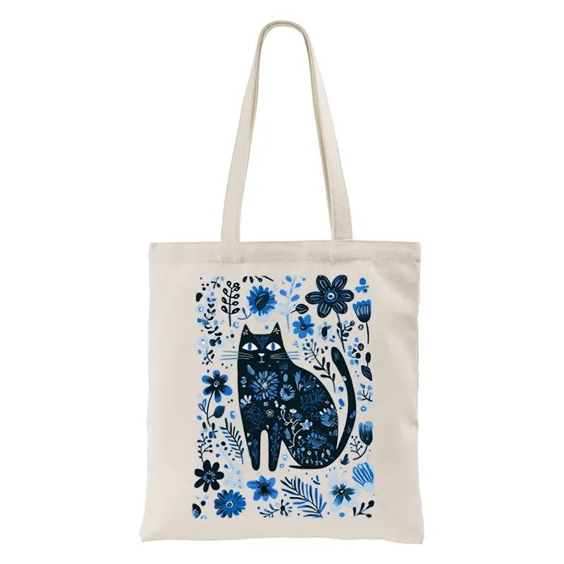 Kyoto-Lion A Cat Among Flowers Tote Bag