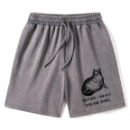 Japanese vintage washed cat shorts