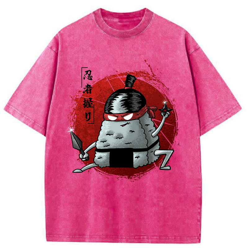 Kyoto-Lion Rice Ball Ninja Washed T-Shirt