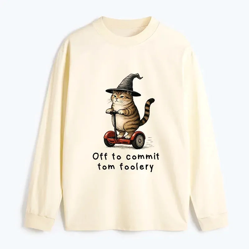 Kyoto-Lion Orange Cat Riding Segway-style Classic Long Sleeve T-Shirt