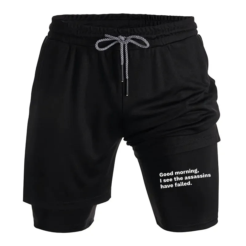 Kyoto-Lion Assassins Failed Morning Quote Art Training Shorts