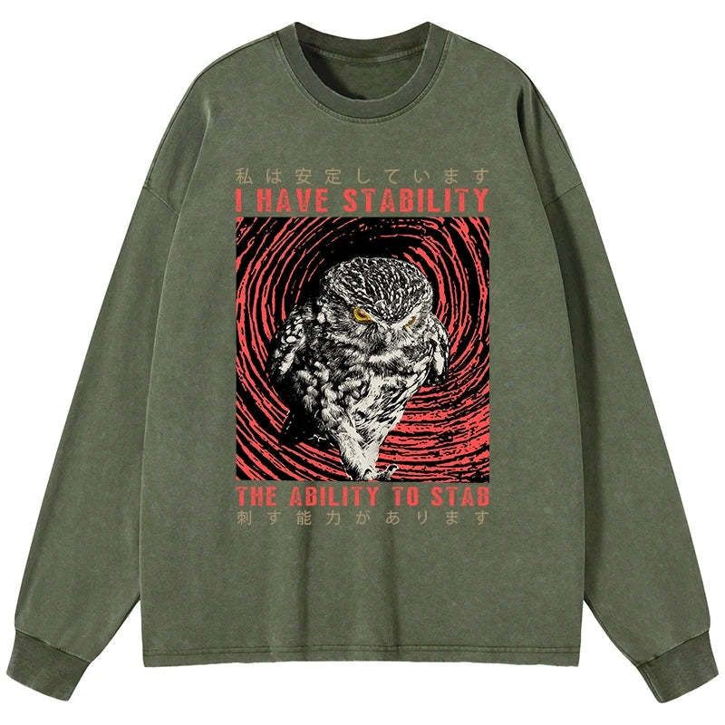 trending japanese owl long sleeve tee