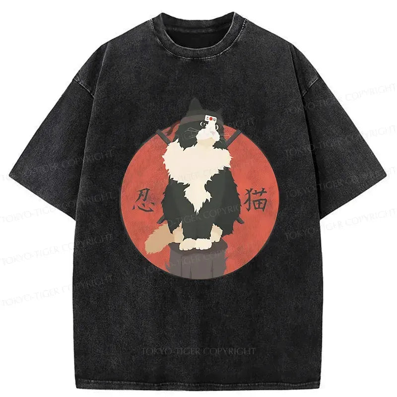 Cute Ninja Cat Japanese T-Shirt