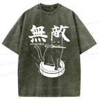 Kyoto-Lion Invincible Cat Washed T-Shirt