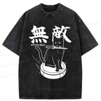 Kyoto-Lion Invincible Cat Washed T-Shirt