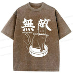 Japanese Vintage Cat T-Shirt for Daily Wear