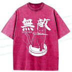 Washed Cat Tee for Streetwear Style