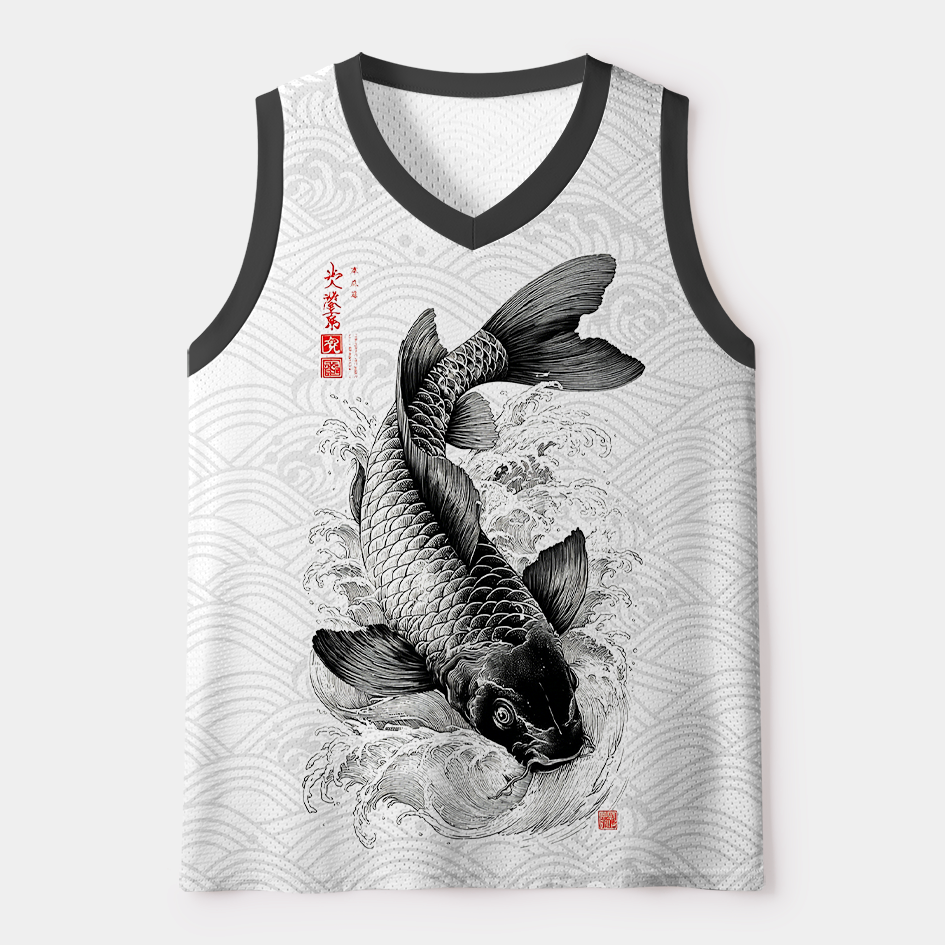 Ukiyo-e Koi Fish Tank Top for Gift