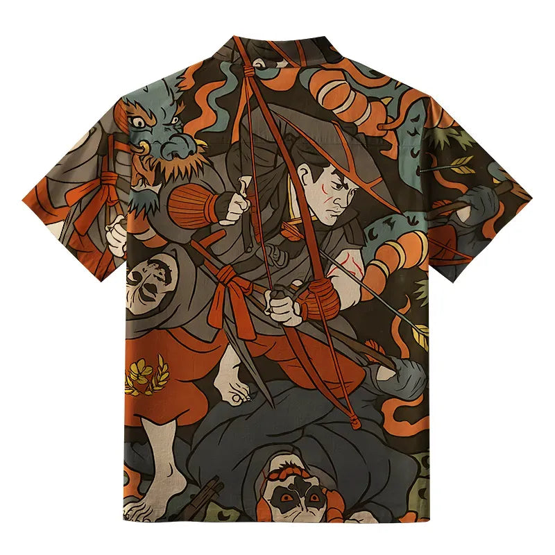 Vintage Kyoto Lion Hawaiian Shirt Gift for Him