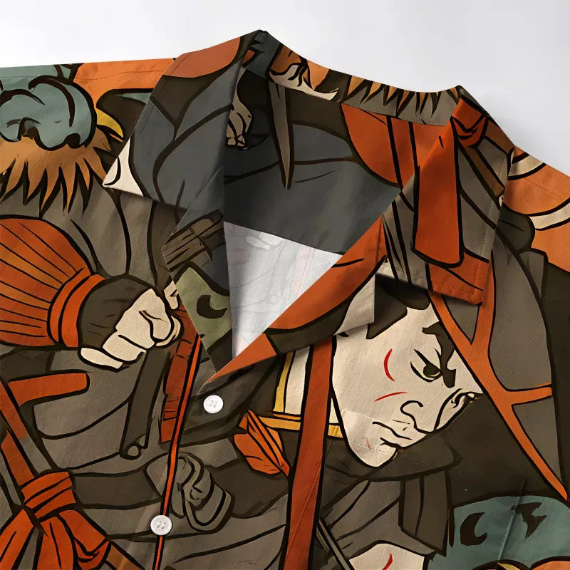 Vintage Kyoto Lion Hawaiian Shirt Gift for Him