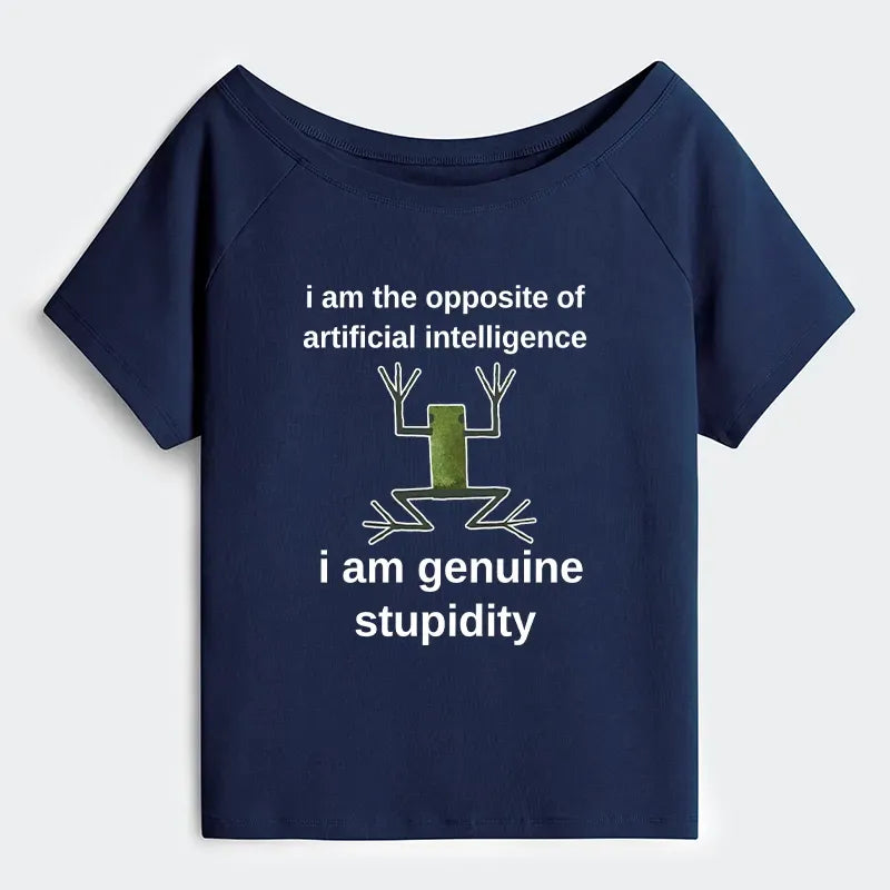 Funny Frog Meme Off Shoulder Top for Women