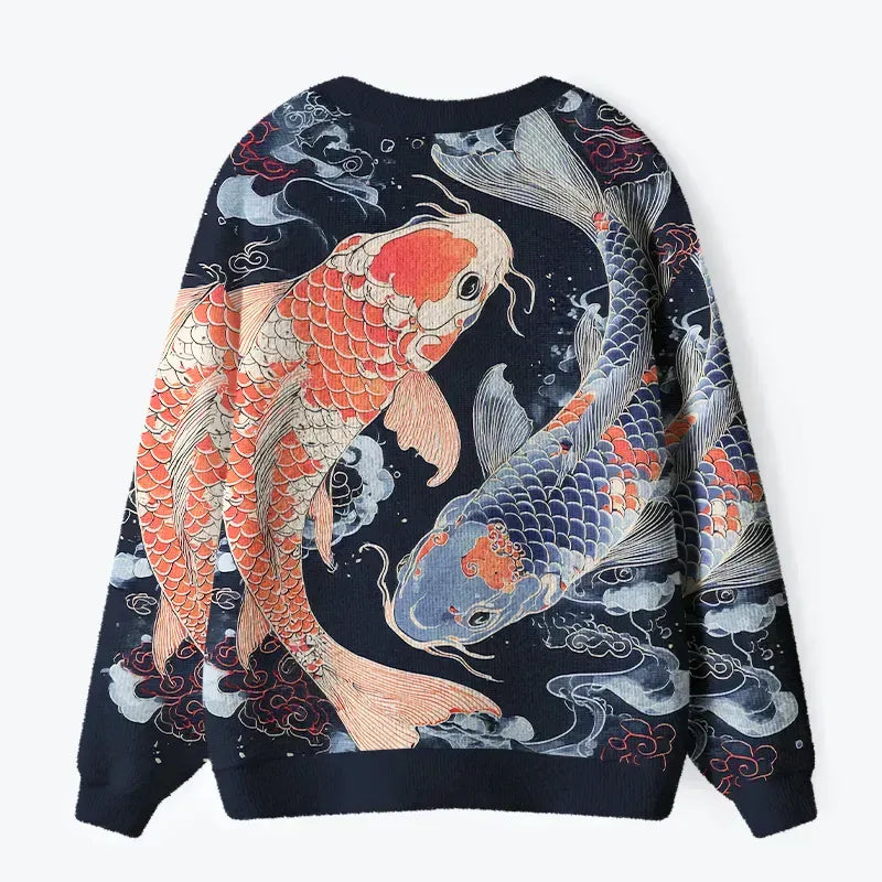 Ugly Sweater with Koi Carps for Festival
