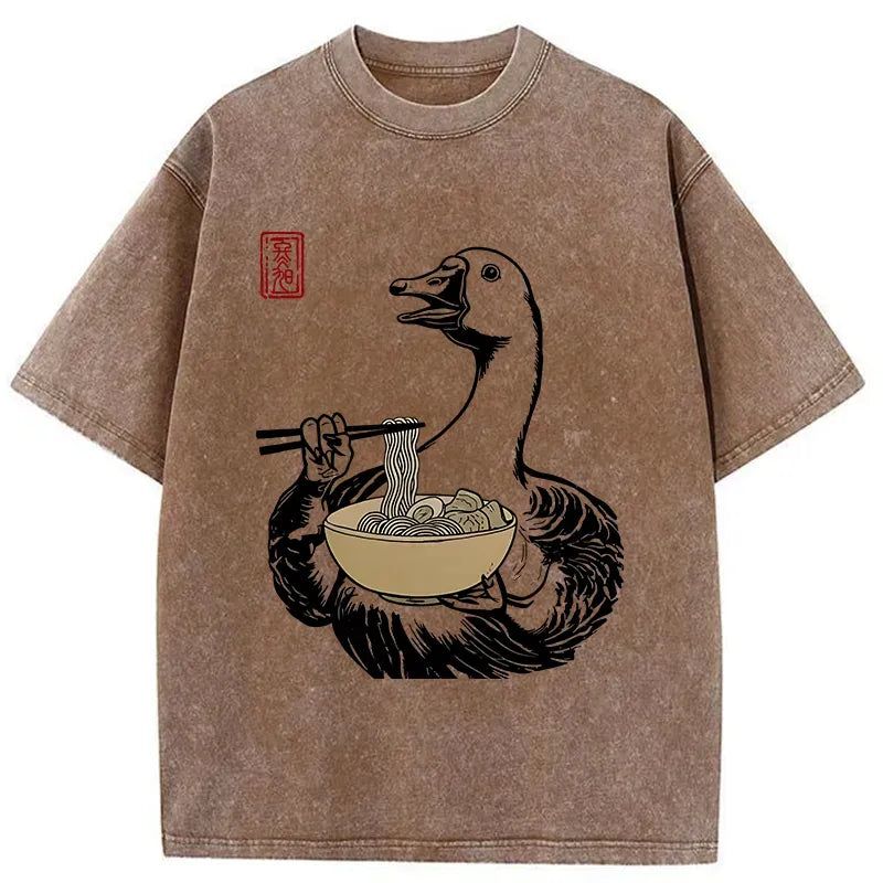 goose eating ramen japanese t-shirt