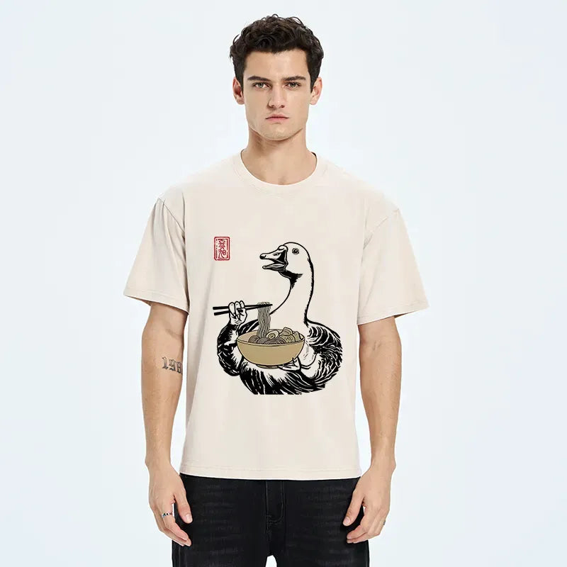 goose eating ramen japanese t-shirt