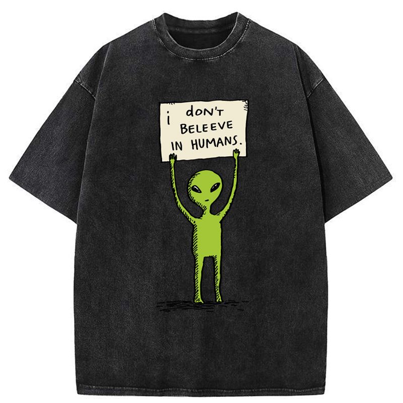 Kyoto-Lion Certified Human Skeptic Washed T-Shirt