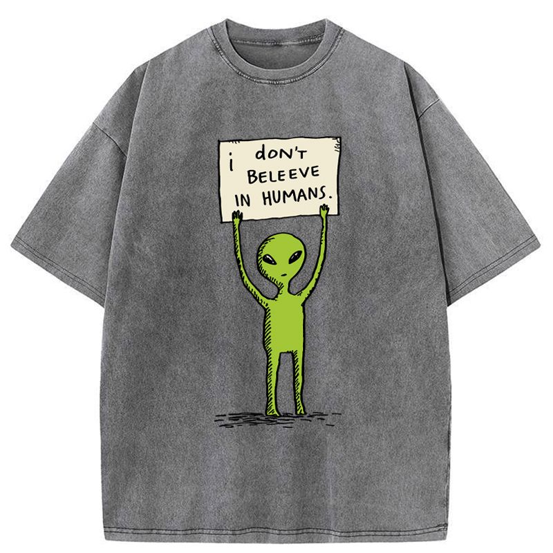 Kyoto-Lion Certified Human Skeptic Washed T-Shirt