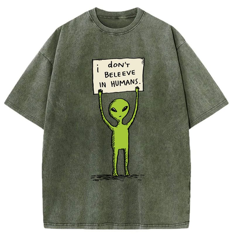 Kyoto-Lion Certified Human Skeptic Washed T-Shirt
