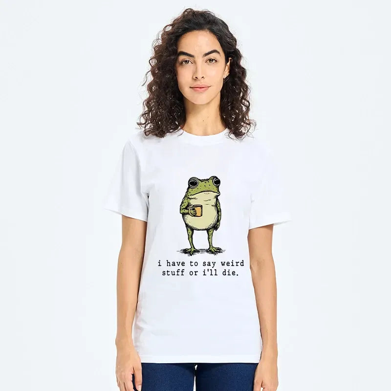funny coffee frog meme t-shirt for gift