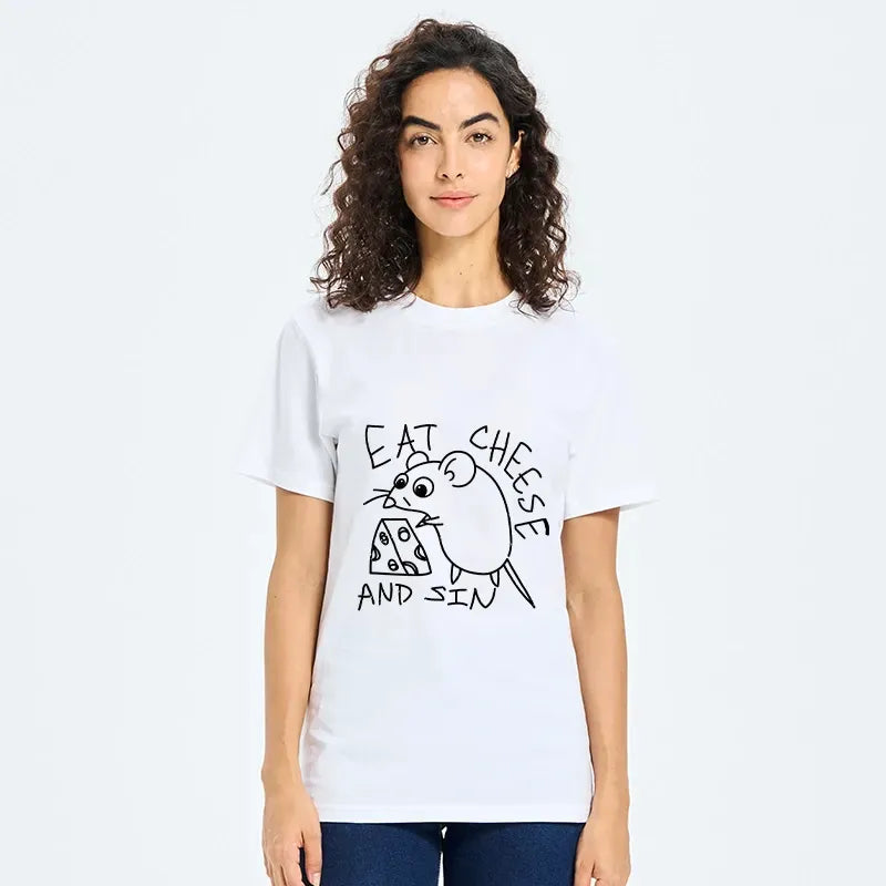 Kyoto-Lion Cheese Obsessed Mouse Funny Art Classic T-Shirt