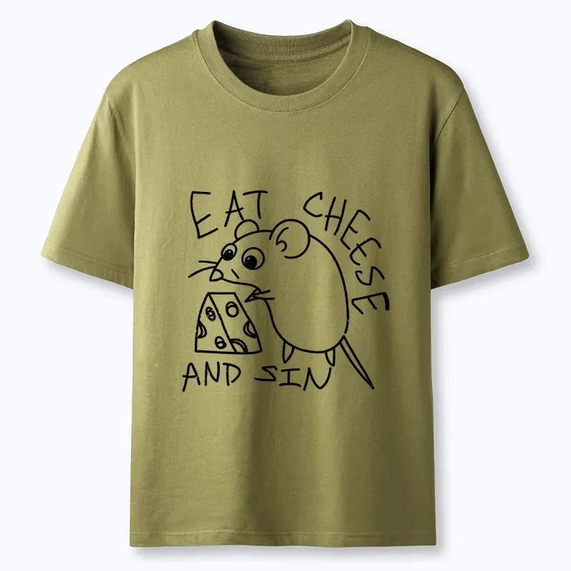 Kyoto-Lion Cheese Obsessed Mouse Funny Art Classic T-Shirt