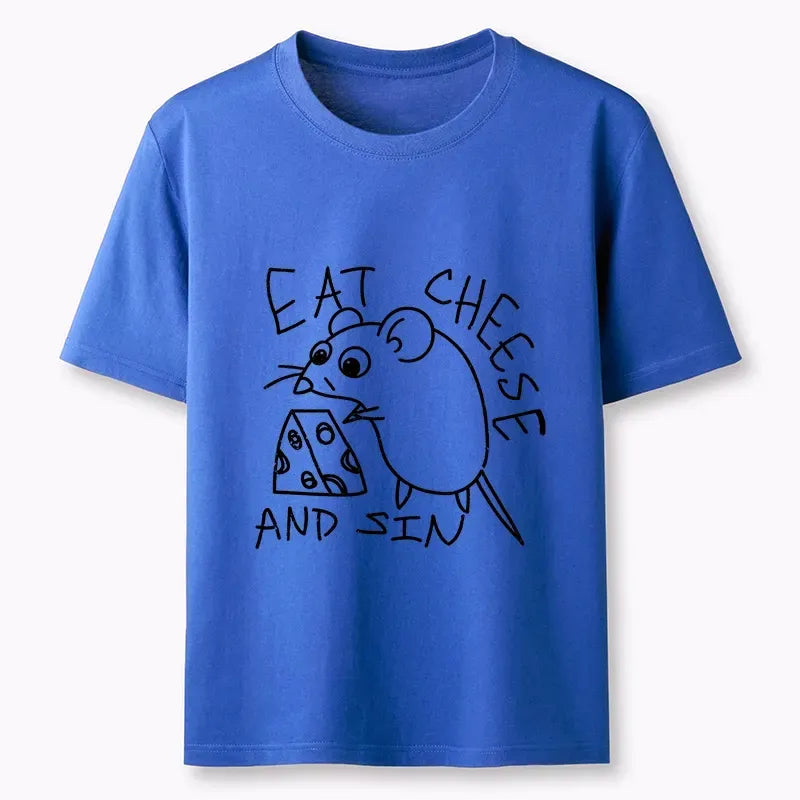 Kyoto-Lion Cheese Obsessed Mouse Funny Art Classic T-Shirt