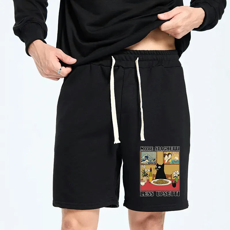 Japanese Cat Eating Pasta Shorts