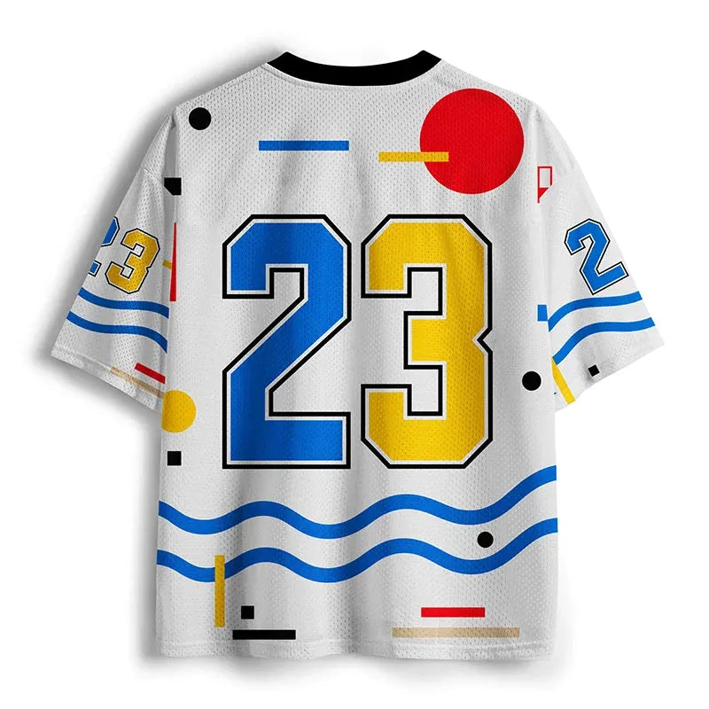 Kyoto-Lion Abstract Art Cat Funny Mesh Jersey