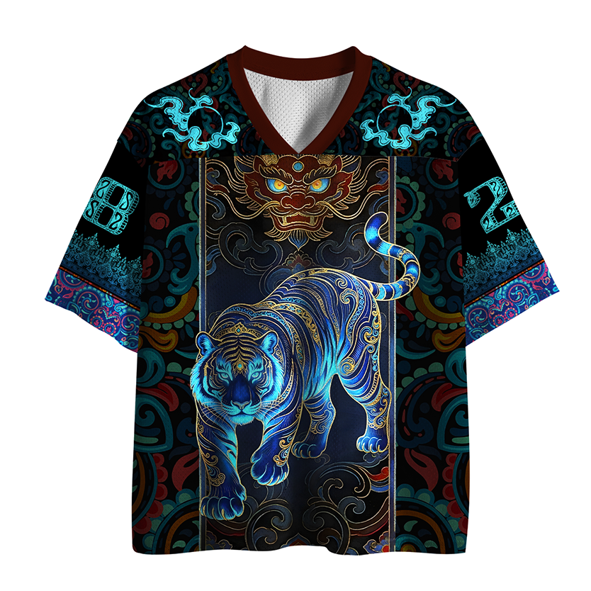 Azure Tiger Mesh Jersey for Sports
